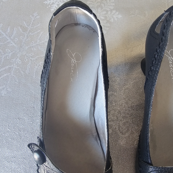 Jessica Mary Jane Heels Pumps Black Leather Pin Up Round Toe Vintage Sz 9M - Picture 12 of 16
